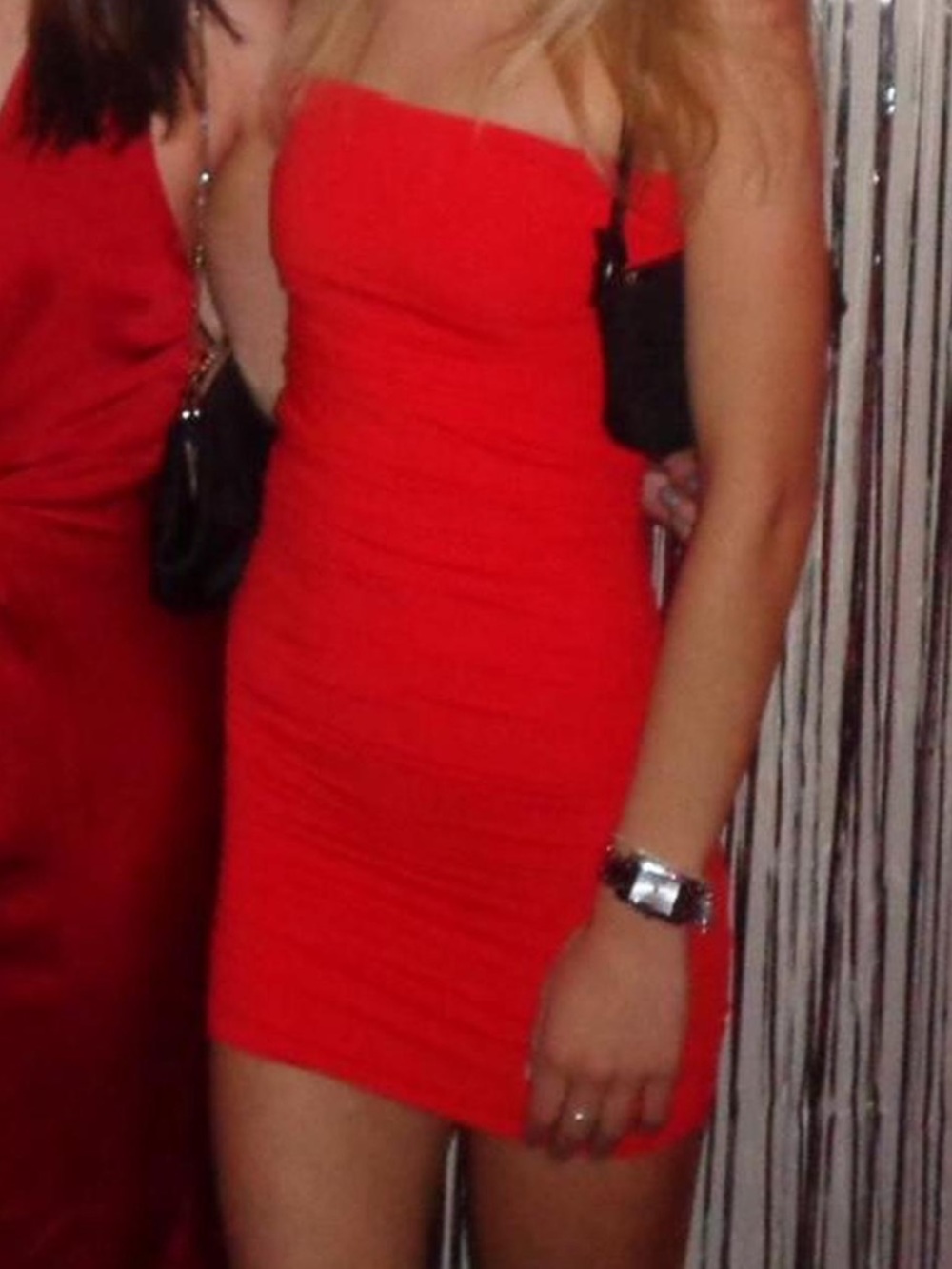 Red Zara Bodycon Mini Tube Strapless Dress